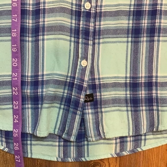 Rails Britt Tartan Plaid Cap Sleeve Button Front Top - Picture 7 of 14